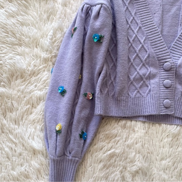 For Love and Lemons lilac Sutton cardigan - Picture 3 of 9